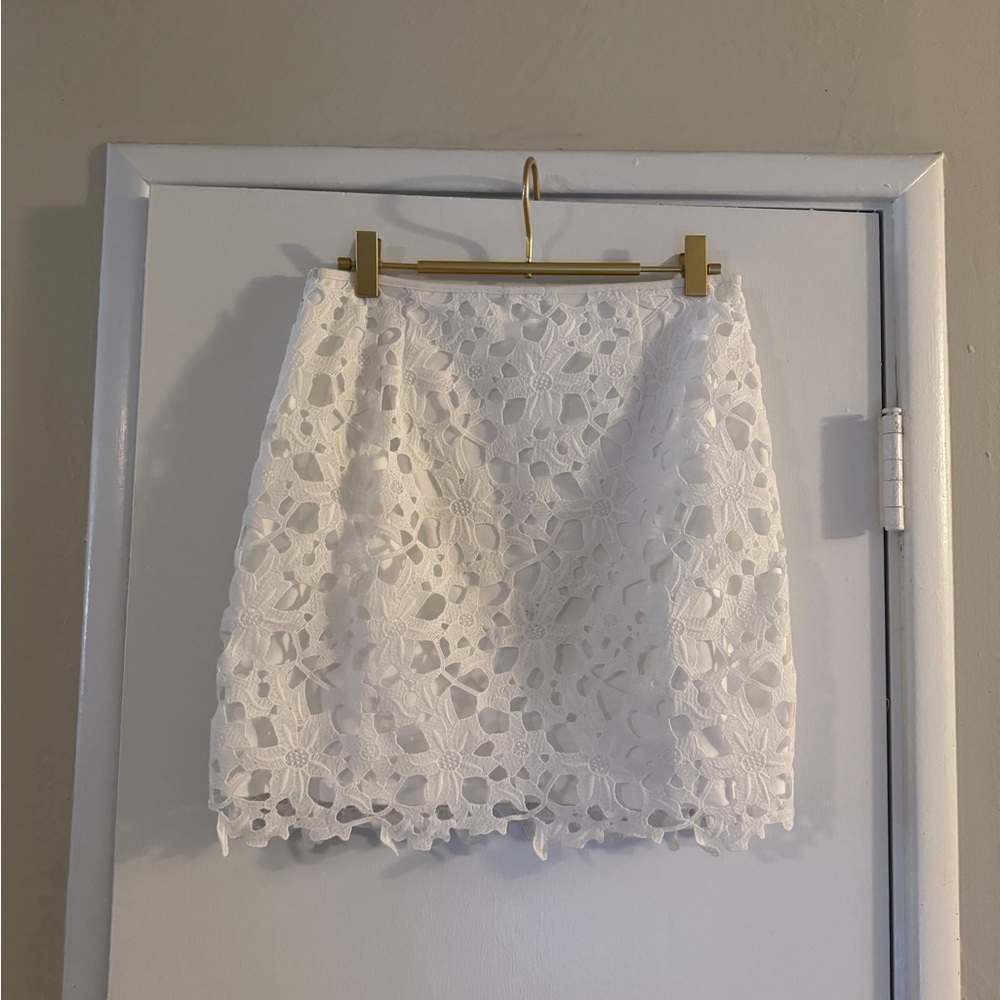 Anthropologie Lace White Skirt Size 8